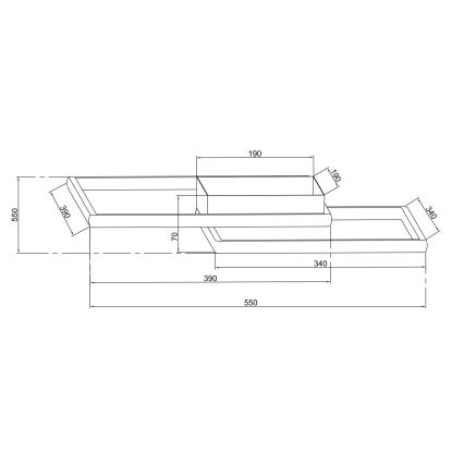 Ondaluce - LED Dæmpbar loftlampe DOWEL LED/46W/230V 55x55 cm sølv