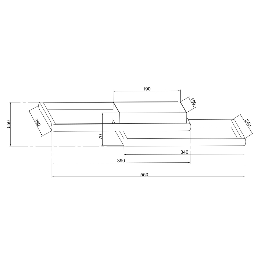 Ondaluce - LED Dæmpbar loftlampe DOWEL LED/46W/230V 55x55 cm sølv