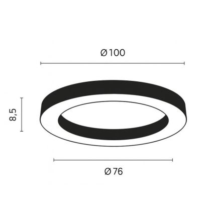 Ondaluce - LED-dæmpbar loftlampe GLOBUS LED/80W/230V 3000/4000K Ø 100 cm sort