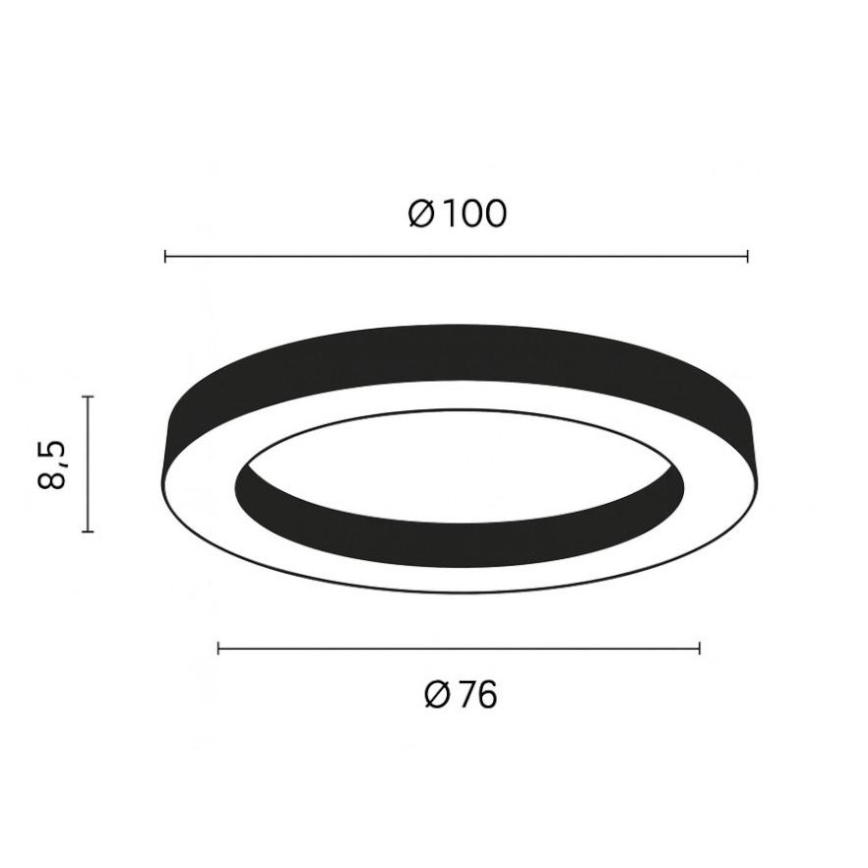 Ondaluce - LED-dæmpbar loftlampe GLOBUS LED/80W/230V 3000/4000K Ø 100 cm sort
