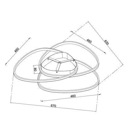 Ondaluce - LED dæmpbar loftlampe ROSE LED/70W/230V guld