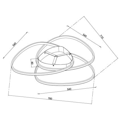 Ondaluce - LED-dæmpbar loftlampe ROSE LED/80W/230V guld