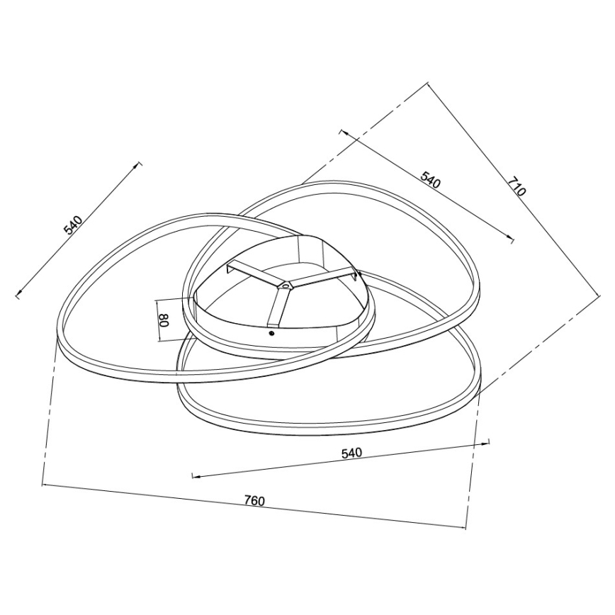 Ondaluce - LED-dæmpbar loftlampe ROSE LED/80W/230V guld