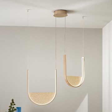 Ondaluce - LED-dæmpbar pendel med wire LOTUS LED/55W/230V guld