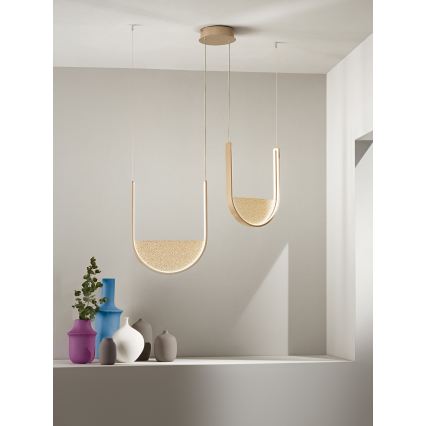 Ondaluce - LED-dæmpbar pendel med wire LOTUS LED/55W/230V guld