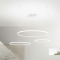 Ondaluce - LED-dæmpbar pendel med wire SOEL LED/28W/230V + LED/38W + LED/47W 3000/4000K Ø 100/80/60 cm hvid