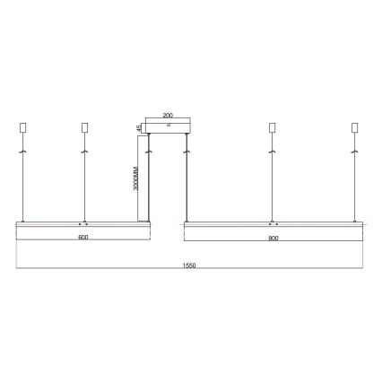 Ondaluce - Dæmpbar LED-pendel på wire SOEL LED/28W/230V + LED/38W 3000/4000K Ø 80/60 cm hvid