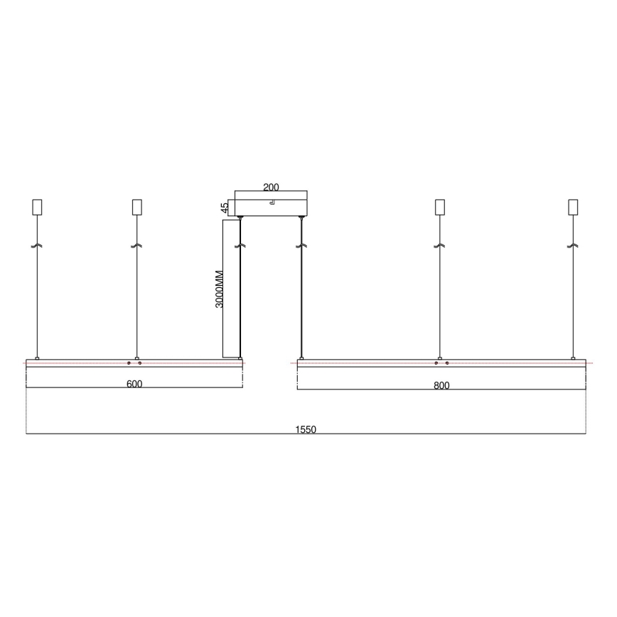 Ondaluce - Dæmpbar LED-pendel på wire SOEL LED/28W/230V + LED/38W 3000/4000K Ø 80/60 cm hvid