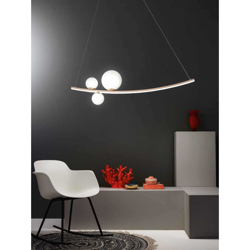Ondaluce - LED-dæmpbar pendel på wire ALTALENA LED/48W/230V guld/hvid