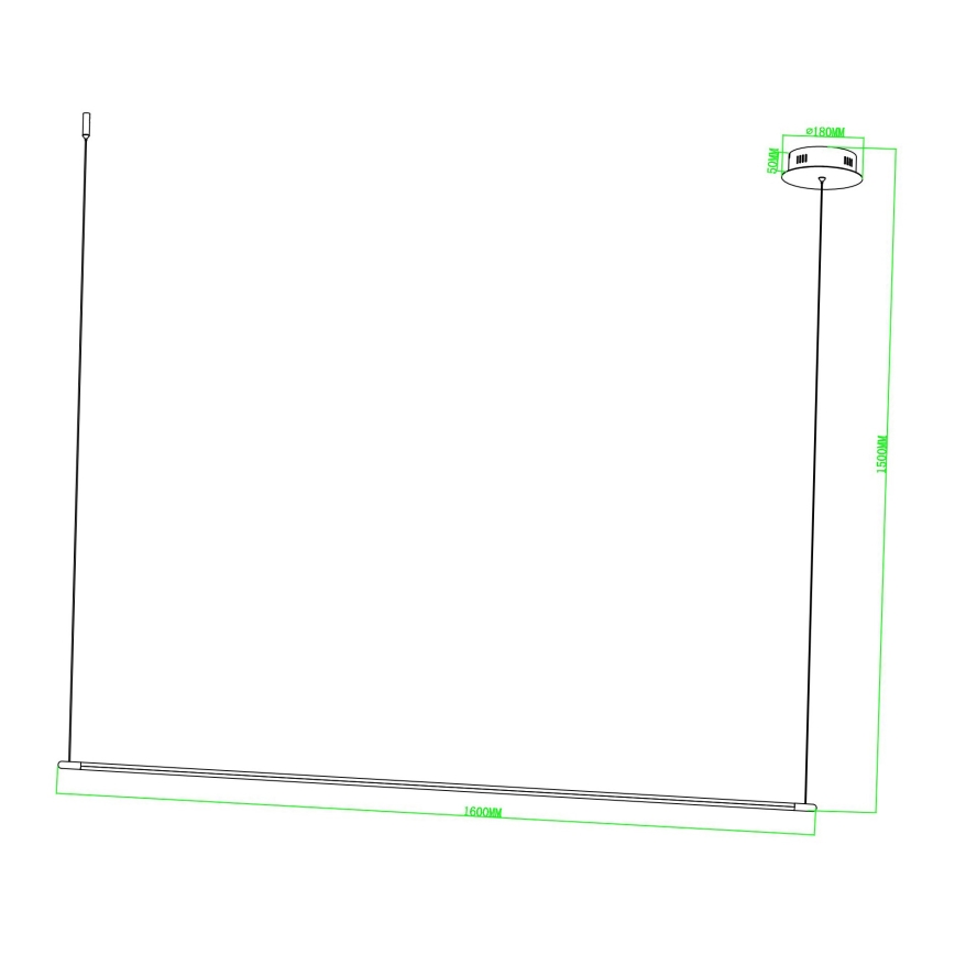 Ondaluce - LED dæmpbar pendel på wire GENIUS LED/28W/230V sort