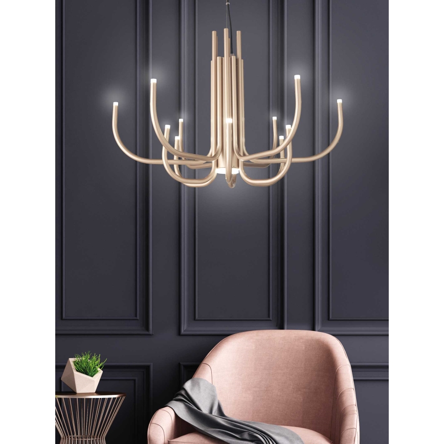 Ondaluce - LED dæmpbar pendel på wire NOUVEAU LED/35W/230V Ø 78 cm guldfarvet