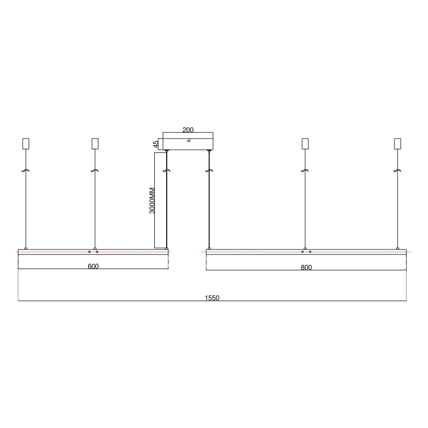 Ondaluce - LED-dæmpbar pendel på wire SOEL LED/28W/230V + LED/38W Ø 80/60 cm hvid
