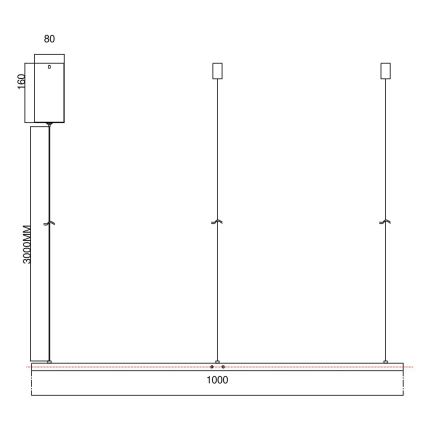 Ondaluce - LED-dæmpbar pendel på wire SOEL LED/47W/230V Ø 100 cm guld