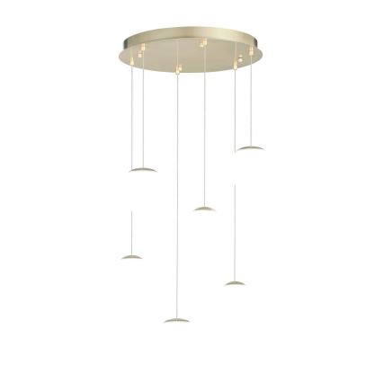 Ondaluce - LED-lysekrone på wire SANTOS LED/48W/230V Ø 45 cm guld/hvid