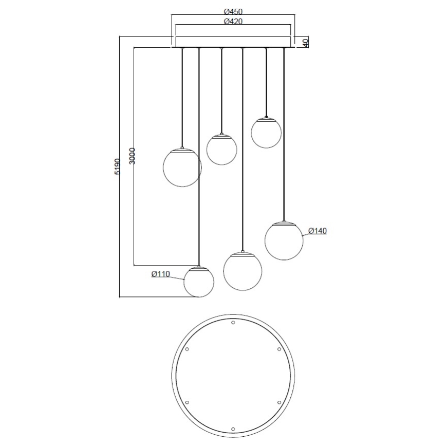 Ondaluce - LED-lysekrone på wire SANTOS LED/48W/230V Ø 45 cm guld/hvid