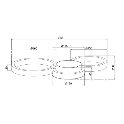Ondaluce - LED væglampe POIS LED/20W/230V guld