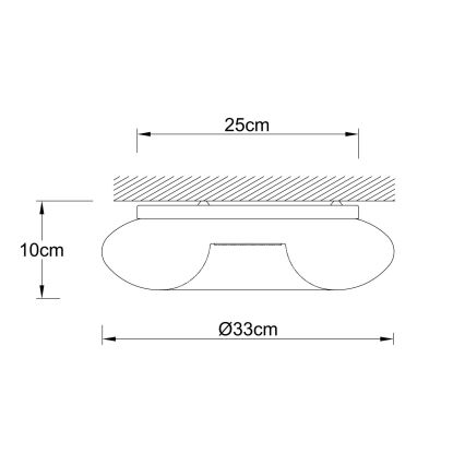 Ondaluce - Loftlampe DODI 2xE27/15W/230V Ø 33 cm hvid