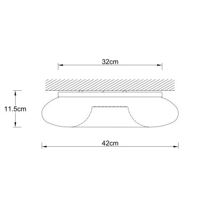 Ondaluce - Loftlampe DODI 3xE27/15W/230V Ø 42 cm hvid