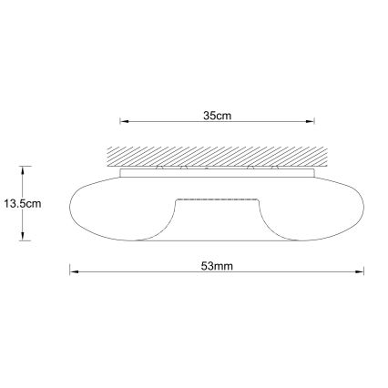 Ondaluce - Loftlampe DODI 4xE27/15W/230V Ø 53 cm hvid