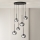 Ondaluce - Lysekrone med wireophæng JEWEL 6xE14/10W/230V Ø 55 cm sort/røget sort