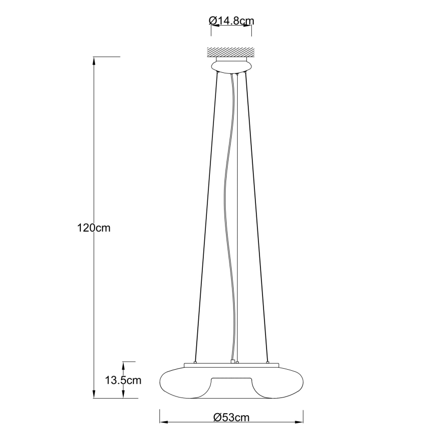 Ondaluce - Pendel i wire DODI 2xE27/15W/230V Ø 53 cm hvid