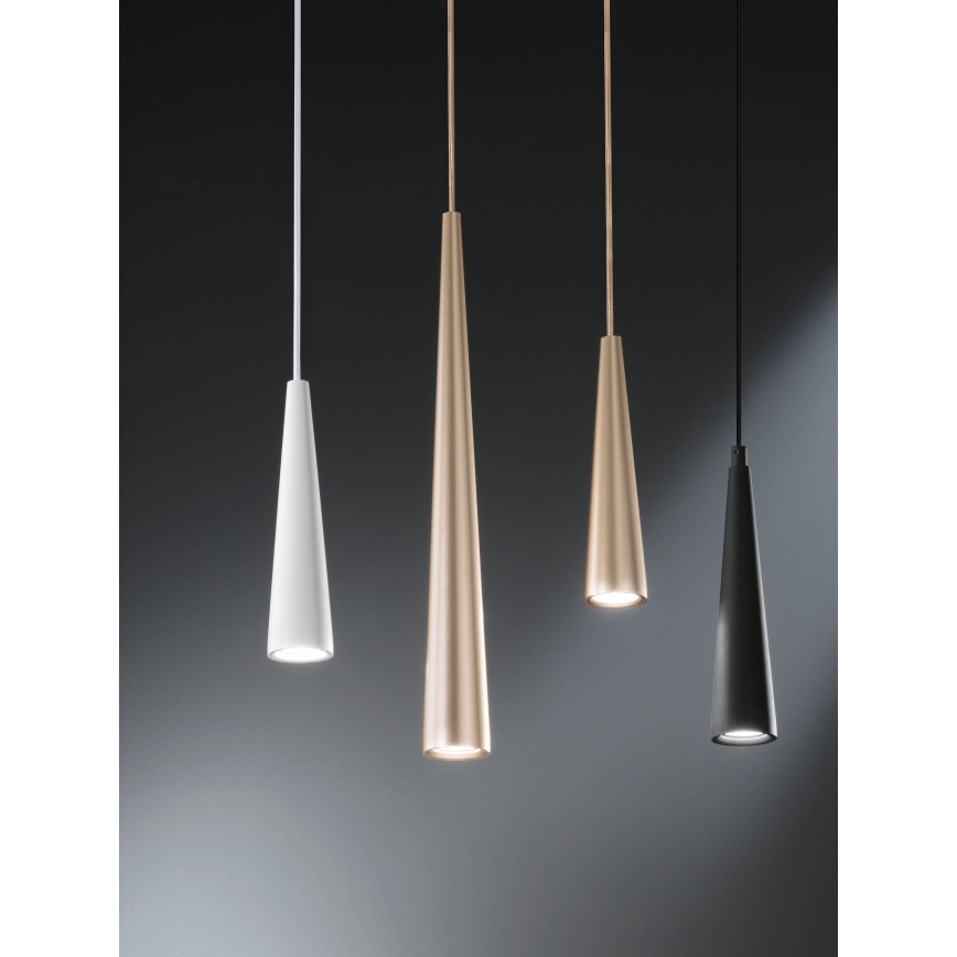 Ondaluce - Pendel på kabel NOA 1xGU10/20W/230V Ø 5,5 cm guldfarvet