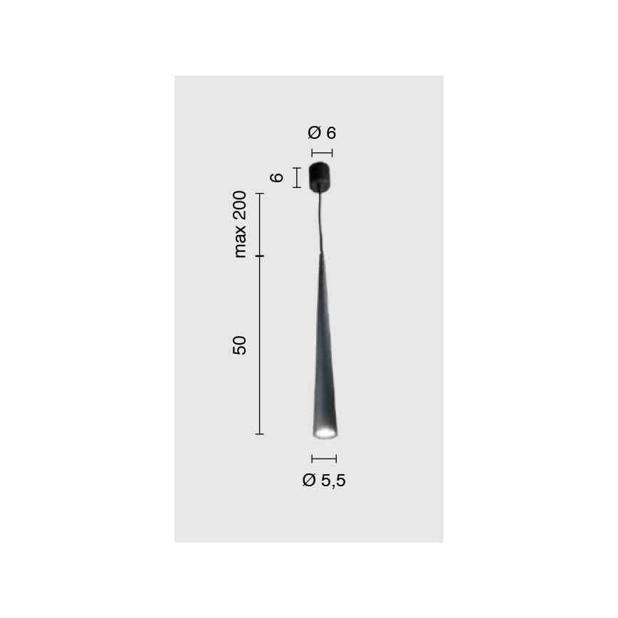 Ondaluce - Pendel på kabel NOA 1xGU10/20W/230V Ø 5,5 cm sort