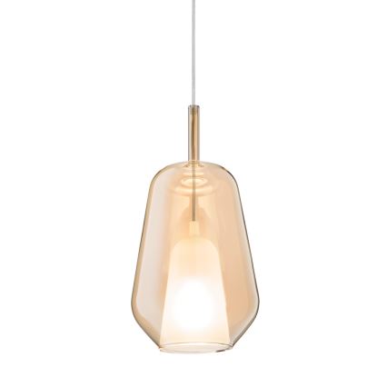 Ondaluce - Pendel på kabel THELMA 1xE27/15W/230V Ø 19 cm guld/røget beige