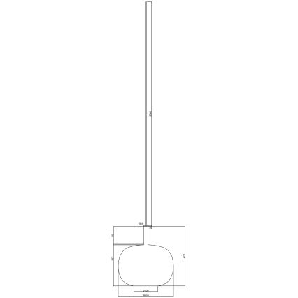 Ondaluce - Pendel på kabel THELMA 1xE27/15W/230V Ø 25 cm guld/klar