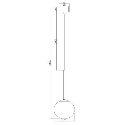 Ondaluce - Pendel på ledning JEWEL 1xE14/10W/230V Ø 17 cm sort/røgfarvet