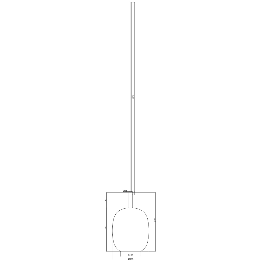 Ondaluce - Pendel på ledning THELMA 1xE27/15W/230V Ø 19,5 cm guld/klar