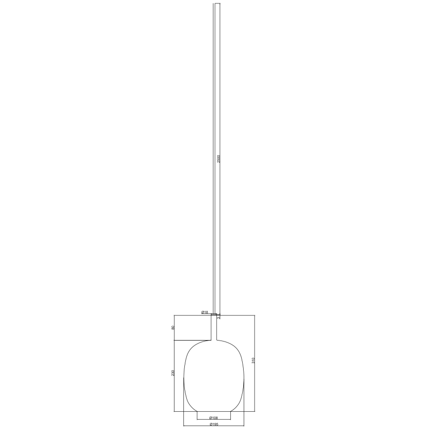 Ondaluce - Pendel på ledning THELMA 1xE27/15W/230V Ø 19,5 cm, guld/røget beige
