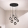 Ondaluce - Pendel på wire JEWEL, 8 x E14, 10W, 230V, Ø 70 cm, sort/røget sort