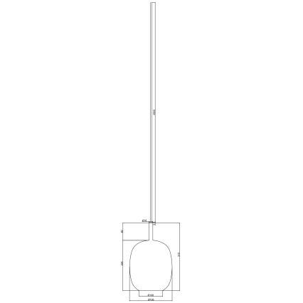 Ondaluce - Pendel på wire THELMA 1xE27/15W/230V Ø 19,5 cm sort/røggrå