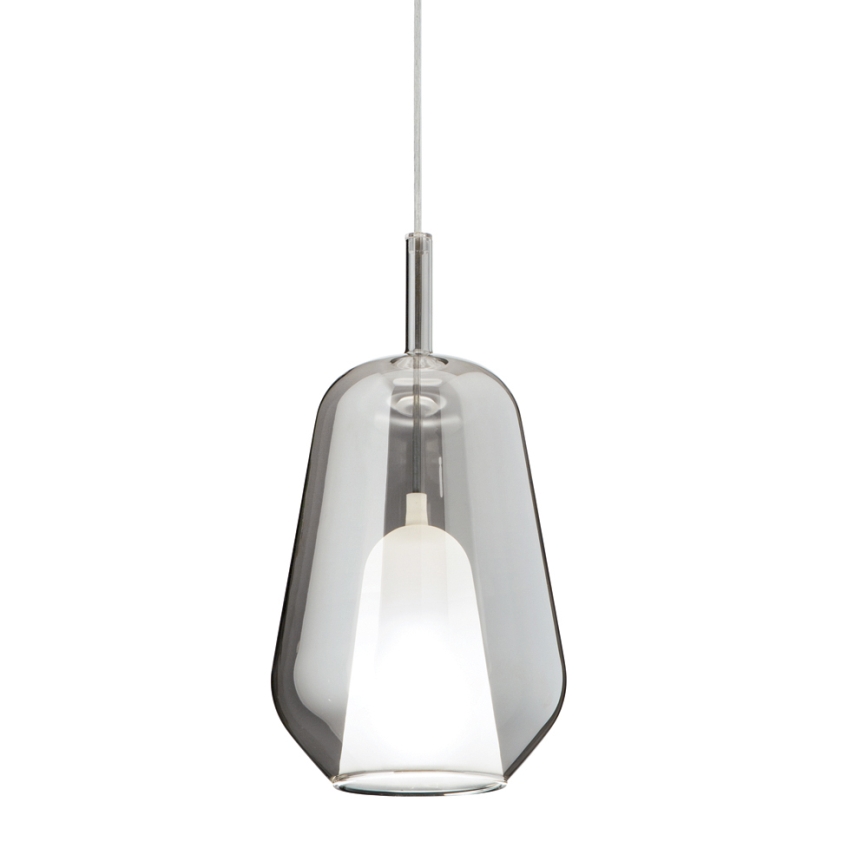 Ondaluce - Pendel på wire THELMA 1xE27/15W/230V Ø 19 cm sort/røggrå