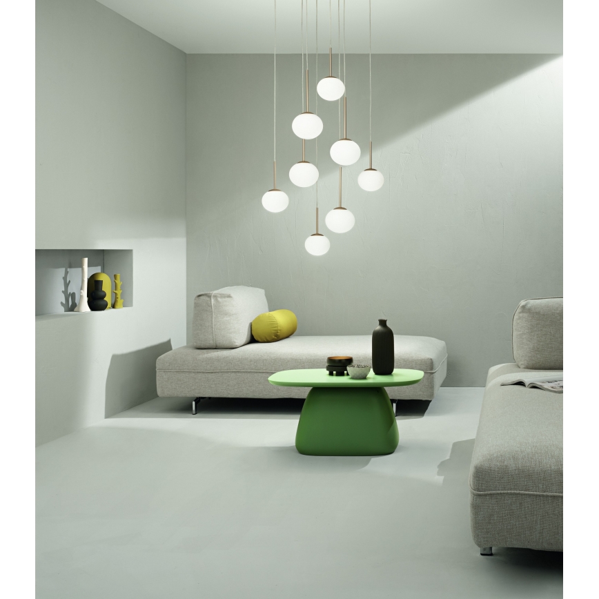 Ondaluce - Pendellampe med wire JEWEL 1xE14/10W/230V Ø 17 cm guld/hvid