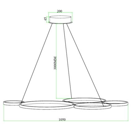 Ondaluce - POIS LED dæmpbar pendel på wire LED/60W/230V sølv