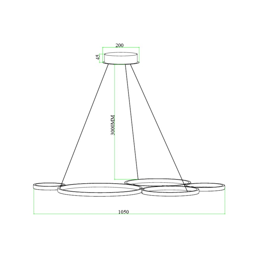 Ondaluce - POIS LED dæmpbar pendel på wire LED/60W/230V sølv