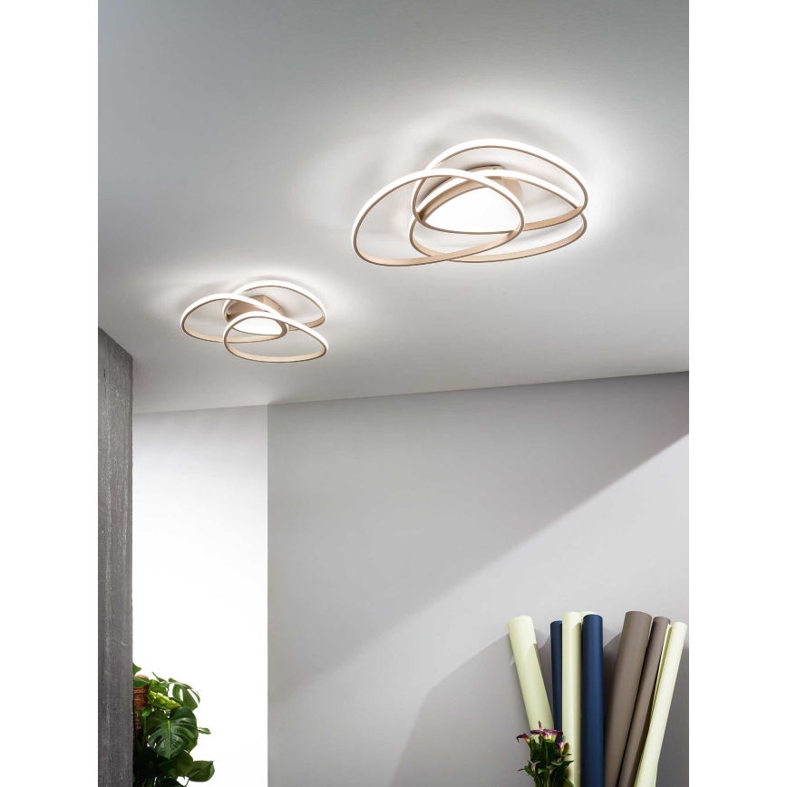 Ondaluce - ROSE LED dæmpbar loftlampe, 70 W, 230 V, 63 x 67 cm, guld