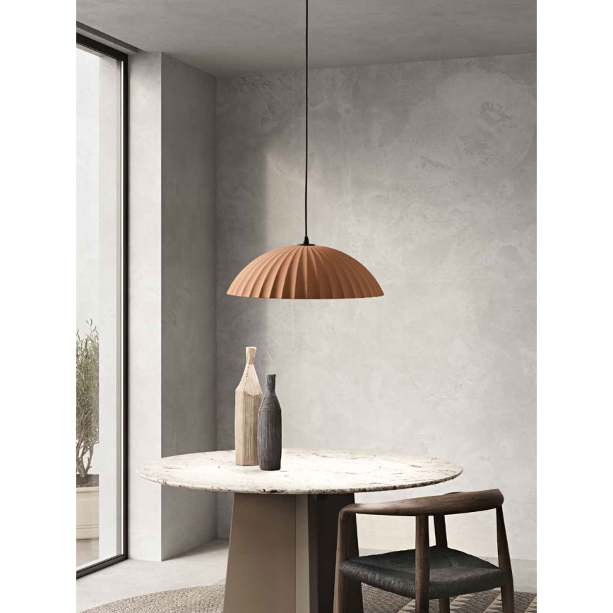 Ondaluce - RUSTIC pendel på ledning 1xE27/15W/230V Ø 50 cm beton/brun