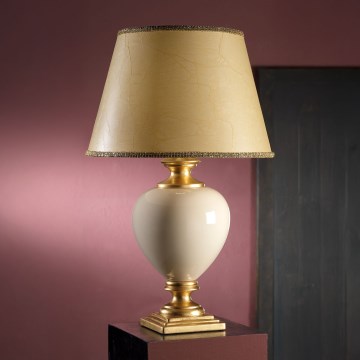 ONLI - Bordlampe AMADEUS 1xE27/15W/230V 72 cm beige/guldfarvet