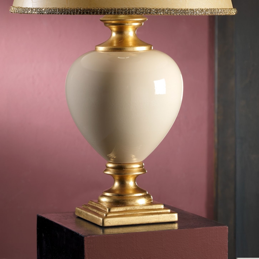 ONLI - Bordlampe AMADEUS 1xE27/15W/230V 72 cm beige/guldfarvet