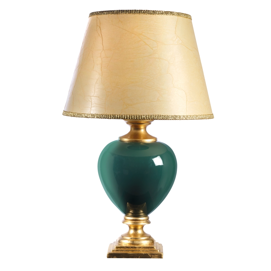 ONLI - Bordlampe AMADEUS 1xE27/15W/230V 72 cm grøn/guldfarvet
