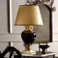 ONLI - Bordlampe AMADEUS 1xE27/15W/230V 72 cm sort/guldfarvet