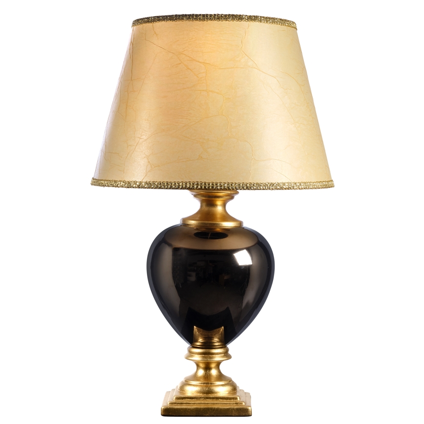 ONLI - Bordlampe AMADEUS 1xE27/15W/230V 72 cm sort/guldfarvet