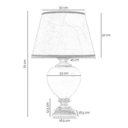 ONLI - Bordlampe AMADEUS 1xE27/15W/230V grå