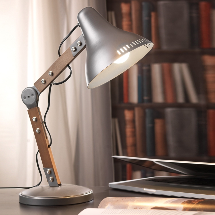 ONLI - Bordlampe ARCHITETTO 1xE27/22W/230V 62 cm grå/brun