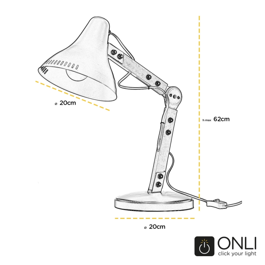 ONLI - Bordlampe ARCHITETTO 1xE27/22W/230V 62 cm grå/brun