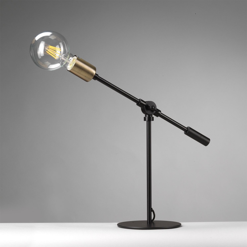 ONLI - Bordlampe ASTE 1xE27/15W/230V 45 cm sort/guldfarvet