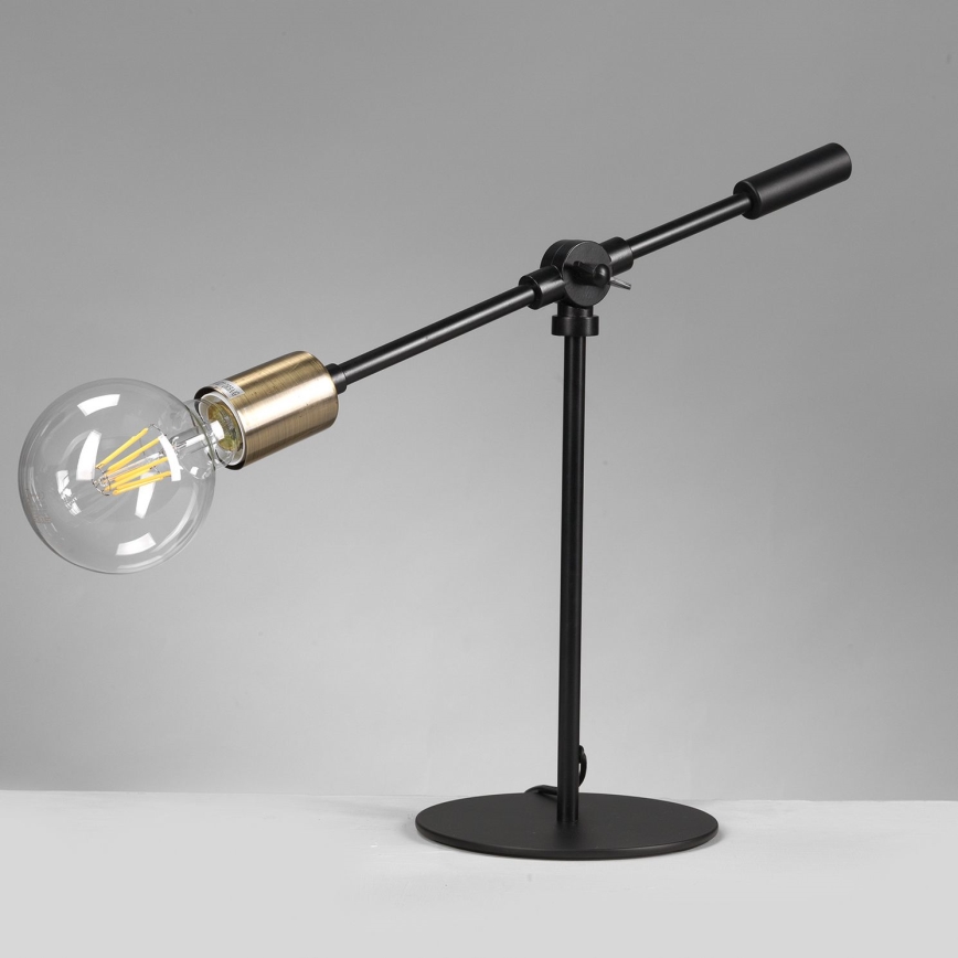 ONLI - Bordlampe ASTE 1xE27/15W/230V 45 cm sort/guldfarvet